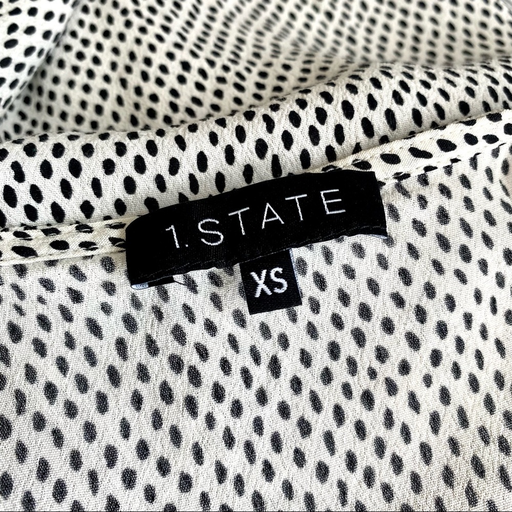 1.State French Ruffle Crop Top Sleeveless Tank Polka Dot Print Blouse - Picture 2 of 7